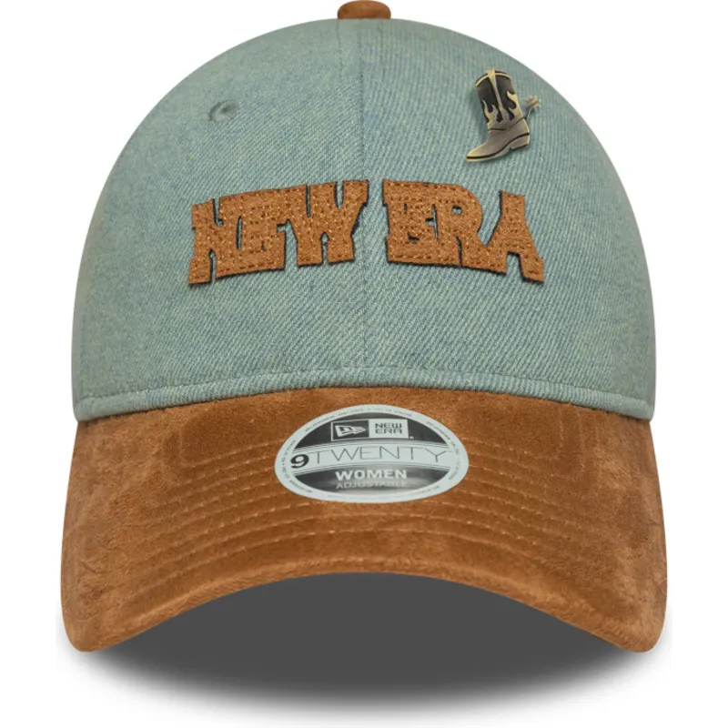 regulowana-niebiesko-brazowa-czapka-z-zakrzywionym-daszkiem-dla-kobiet-9twenty-western-pin-new-era