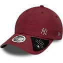 new-era-mlb-new-york-yankees-damen-verstellbare-kappe-mit-gebogenem-schirm-in-weinrot-open-back-flawless