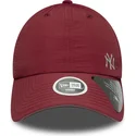 new-era-mlb-new-york-yankees-damen-verstellbare-kappe-mit-gebogenem-schirm-in-weinrot-open-back-flawless