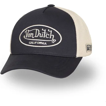 Verstellbare schwarze und beige Trucker-Kappe LOF B31 von Von Dutch