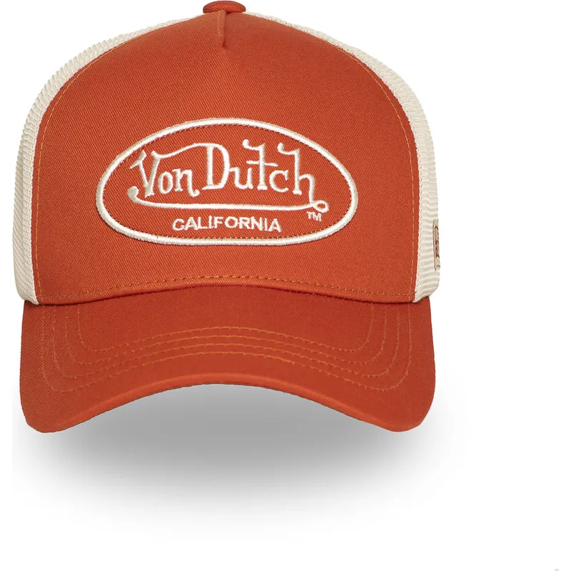 justerbar-orange-och-beige-truckerkeps-lof-b33-fran-von-dutch
