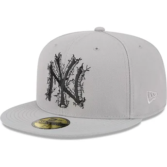 Szara, dopasowana czapka z daszkiem 59FIFTY Cracked New York Yankees MLB od New Era