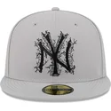 graue-angepasste-59fifty-cracked-flatcap-der-new-york-yankees-mlb-von-new-era