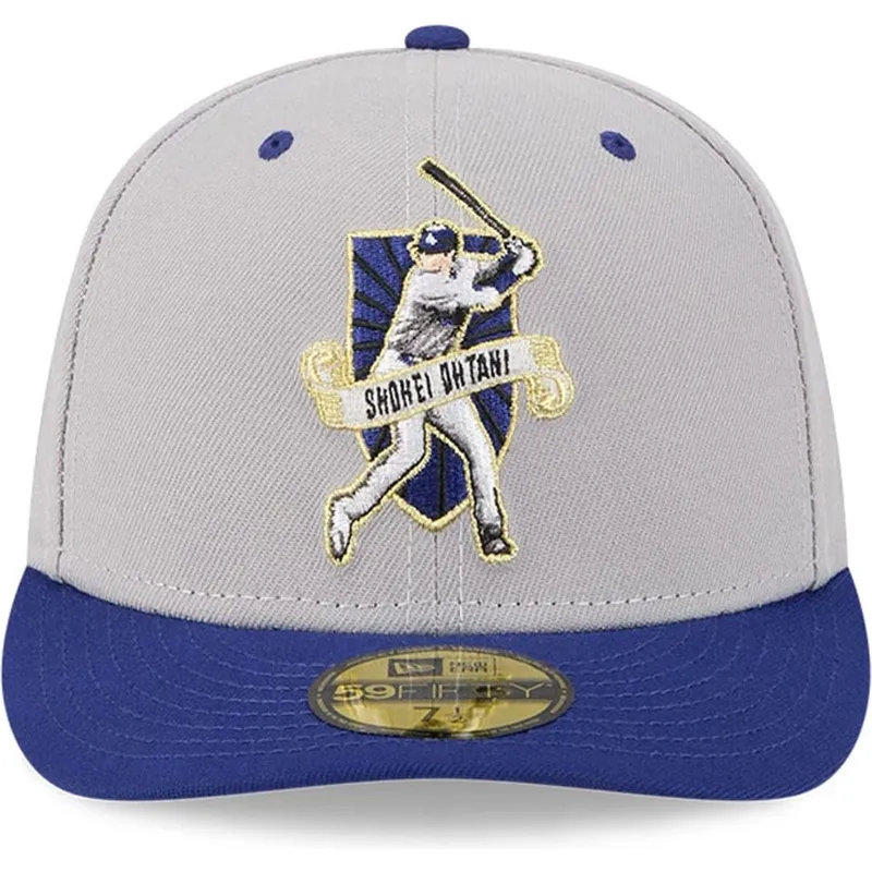 szara-i-niebieska-dopasowana-czapka-z-zakrzywionym-daszkiem-59fifty-player-shohei-ohtani-los-angeles-dodgers-mlb-new-era