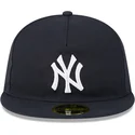 marineblaue-anliegende-flat-cap-59fifty-retro-crown-a-frame-easy-der-new-york-yankees-mlb-von-new-era