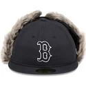59fifty-boston-red-sox-mlb-new-era-schwarze-flat-cap-mit-winter-ohrenklappen