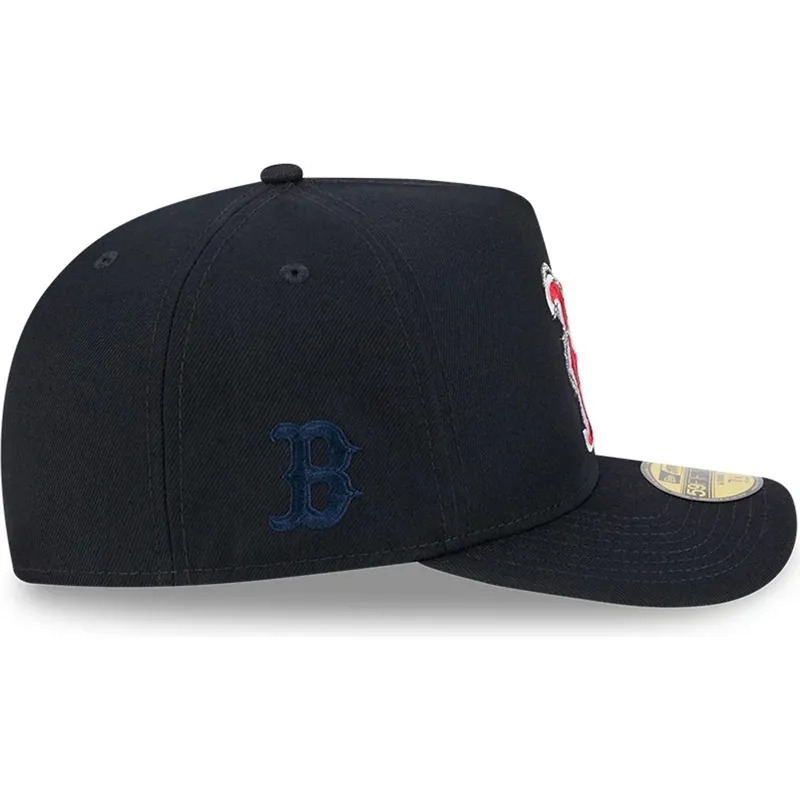 marineblaue-gebogene-verstellbare-59fifty-a-frame-wired-kappe-von-boston-red-sox-mlb-von-new-era