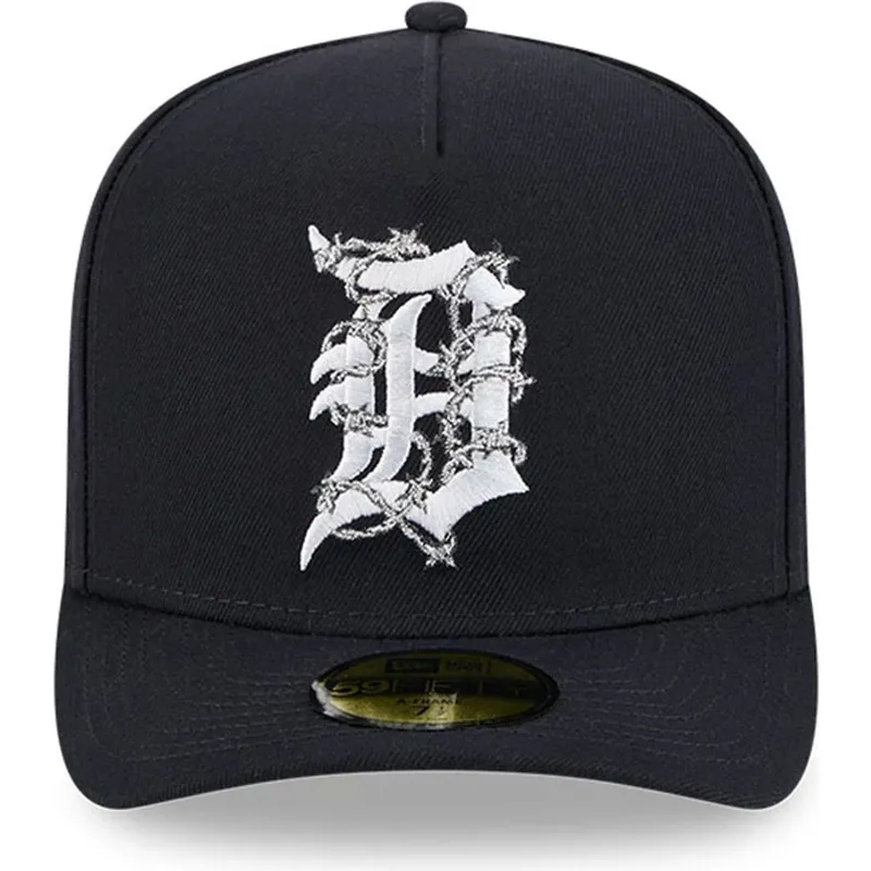 marineblaue-gebogene-verstellbare-59fifty-a-frame-wired-kappe-von-detroit-tigers-mlb-von-new-era