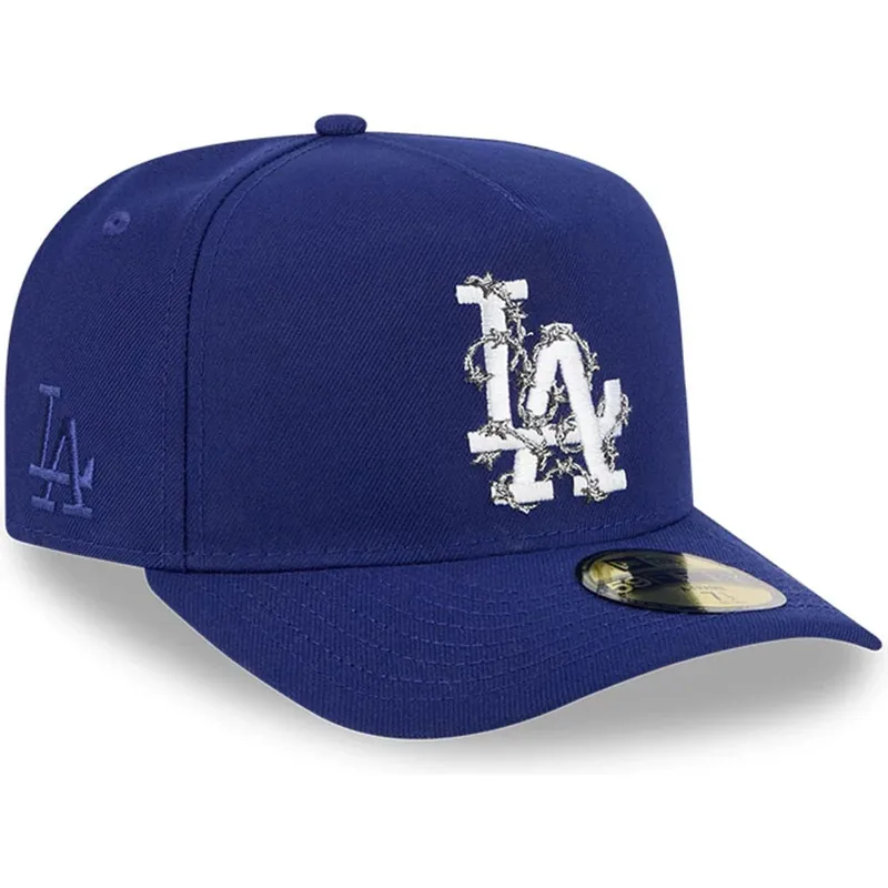 blaue-gebogene-verstellbare-59fifty-a-frame-wired-kappe-der-los-angeles-dodgers-mlb-von-new-era