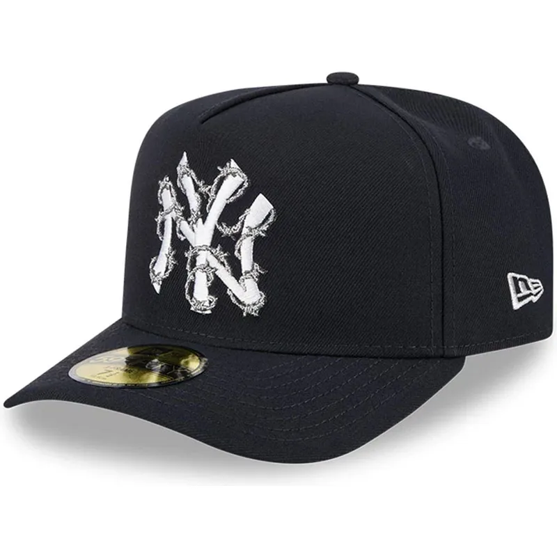 marineblaue-gebogene-verstellbare-59fifty-a-frame-wired-kappe-der-new-york-yankees-mlb-von-new-era