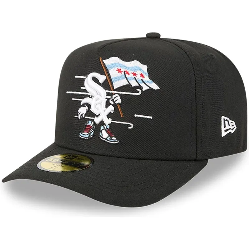 cepur-izliekta-melns-pieguloss-59fifty-a-frame-cartoon-no-chicago-white-sox-mlb-no-new-era