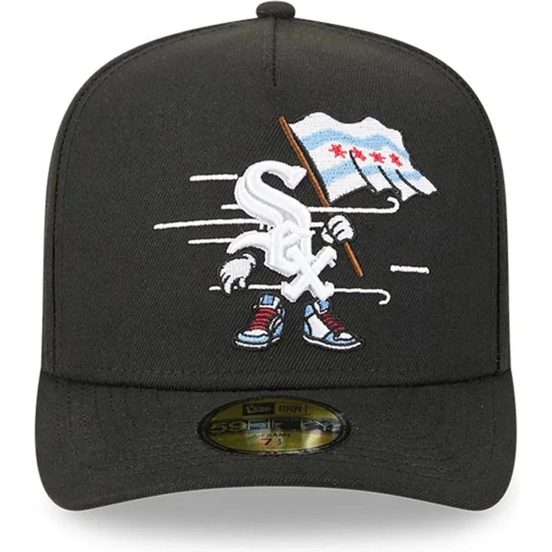 cepur-izliekta-melns-pieguloss-59fifty-a-frame-cartoon-no-chicago-white-sox-mlb-no-new-era