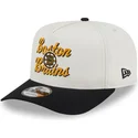 beige-und-schwarze-gebogene-snapback-kappe-9fifty-a-frame-chainstitch-der-boston-bruins-nhl-von-new-era