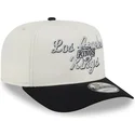 beige-und-schwarze-gebogene-snapback-kappe-9fifty-a-frame-chainstitch-der-los-angeles-kings-nhl-von-new-era