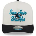 san-jose-sharks-nhl-new-era-9fifty-a-frame-chainstitch-snapback-kappe-in-beige-und-schwarz