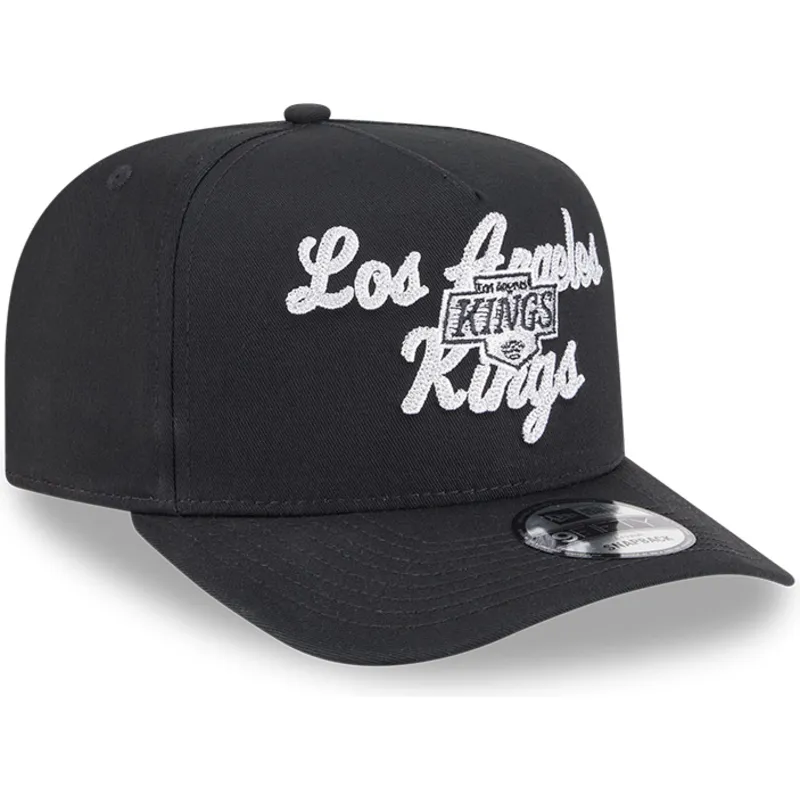 czarna-zakrzywiona-czapka-snapback-9fifty-a-frame-chainstitch-los-angeles-kings-nhl-new-era