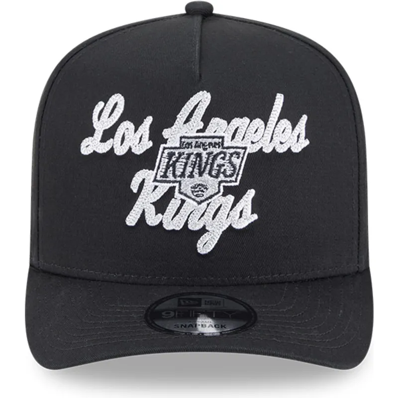 schwarze-gebogene-snapback-kappe-9fifty-a-frame-chainstitch-der-los-angeles-kings-nhl-von-new-era