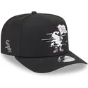schwarze-snapback-kappe-mit-gebogenem-schirm-9fifty-a-frame-cartoon-der-chicago-white-sox-mlb-von-new-era
