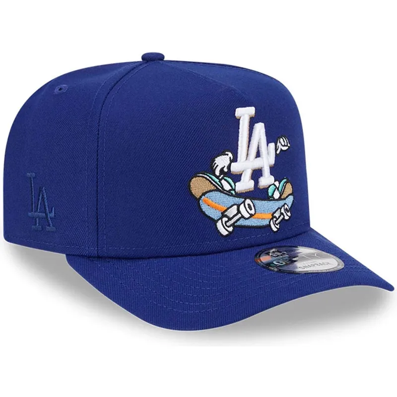 blaue-gebogene-snapback-kappe-9fifty-a-frame-cartoon-der-los-angeles-dodgers-mlb-von-new-era