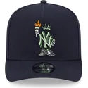 dunkelblaue-gebogene-snapback-kappe-9fifty-a-frame-cartoon-der-new-york-yankees-mlb-von-new-era