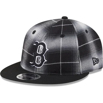 Cap plakana black snapback 9FIFTY Retro Crown Plaid no Boston Red Sox MLB no New Era
