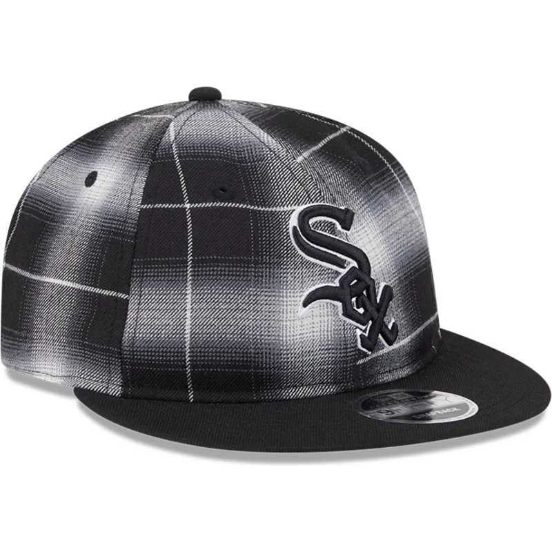 cepur-plakana-melns-snapback-9fifty-retro-crown-plaid-no-chicago-white-sox-mlb-no-new-era