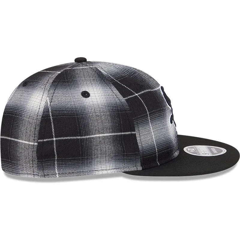 cepur-plakana-melns-snapback-9fifty-retro-crown-plaid-no-chicago-white-sox-mlb-no-new-era