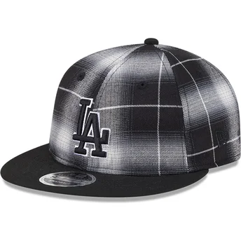 Cepur plakana melns snapback 9FIFTY Retro Crown Plaid no Los Angeles Dodgers MLB no New Era
