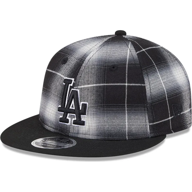 svart-platt-snapback-keps-9fifty-retro-crown-plaid-fran-los-angeles-dodgers-mlb-av-new-era