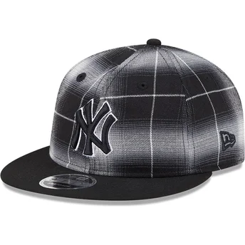 Svart platt snapback-keps 9FIFTY Retro Crown Plaid från New York Yankees MLB av New Era