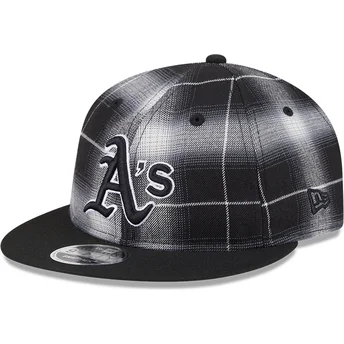 Cepur plakana melns snapback 9FIFTY Retro Crown Plaid no Oakland Athletics MLB no New Era