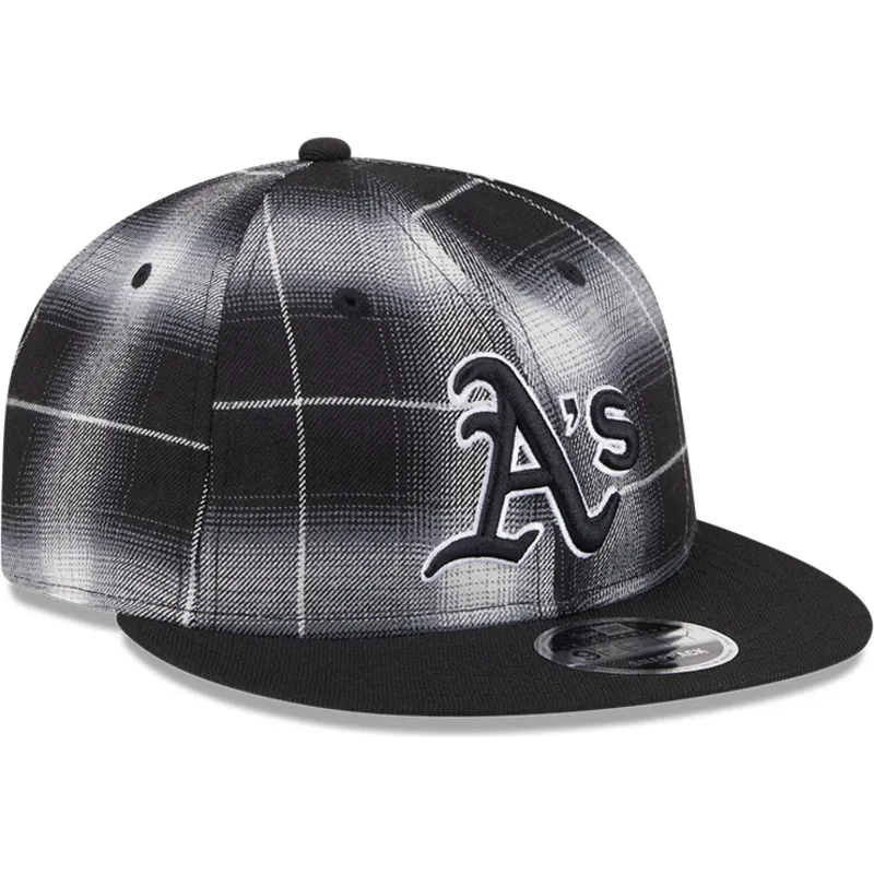 cap-plakana-black-snapback-9fifty-retro-crown-plaid-no-oakland-athletics-mlb-no-new-era