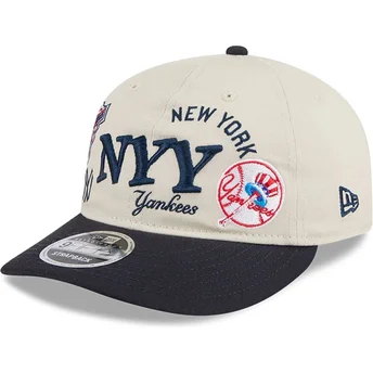 Casquette courbée beige et bleue marine snapback 9FIFTY Retro Crown Scatter New York Yankees MLB New Era