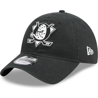Gorra curva negra ajustable 9TWENTY Stamp de Anaheim Ducks NHL de New Era