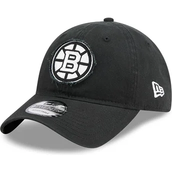 Gorra curva negra ajustable 9TWENTY Stamp de Boston Bruins NHL de New Era