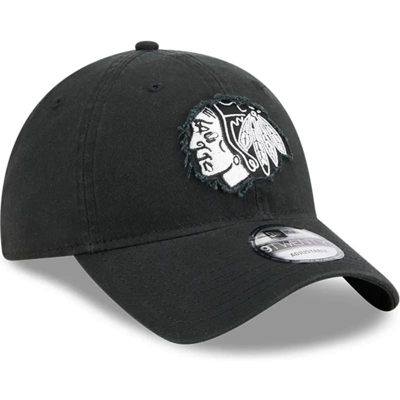 cap-izliekta-black-adjustable-strap-9twenty-stamp-no-chicago-blackhawks-nhl-no-new-era