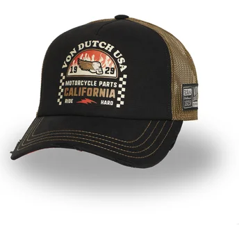 Von Dutch schwarze und braune Trucker-Kappe CREW25