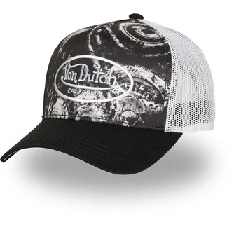 Schwarze und weiße Trucker-Kappe SUBL06 von Von Dutch