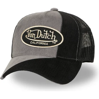 Czarna i szara czapka trucker CUT03 od Von Dutch