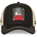 cepur-izliekta-truckeris-melns-snapback-pea6-naw6-snoopy-un-carlijs-brauns-zemesrieksti-no-capslab