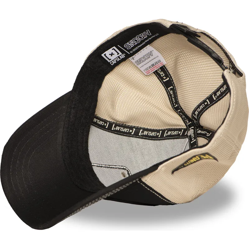 cepur-izliekta-truckeris-melns-snapback-pea6-naw6-snoopy-un-carlijs-brauns-zemesrieksti-no-capslab