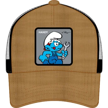 Trucker keps brun och svart Smurfen Fixansen SMU HANDY Smurfarna från Capslab