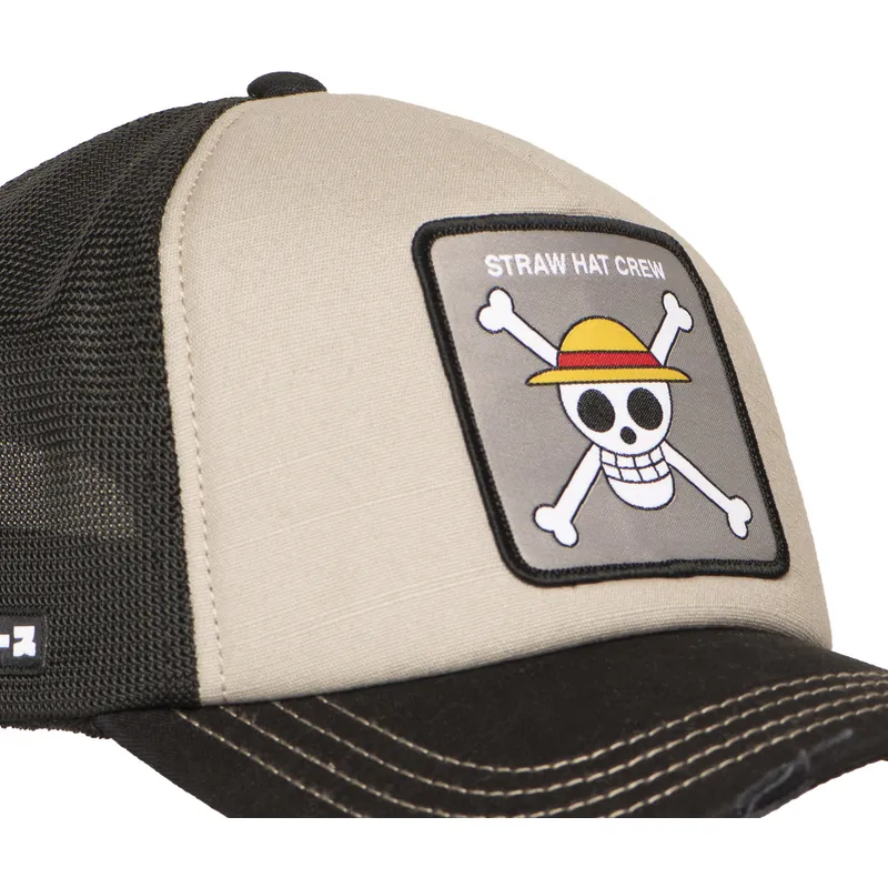 trucker-cap-beige-und-schwarz-straw-hat-pirates-op6-str-one-piece-von-capslab