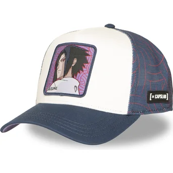 Gorra trucker blanca y azul Sasuke Uchiha NS5 SAS Naruto de Capslab