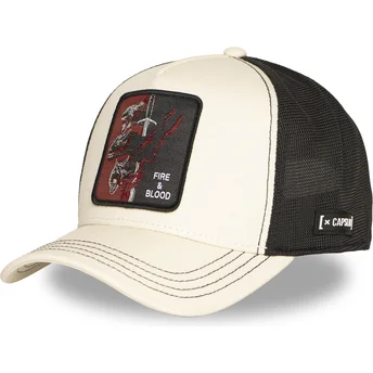 Cepur izliekta bēšs snapback Fire And Blood GOT TAR Targaryen nams Tronu spēle no Capslab