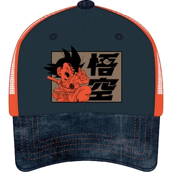 Czapka trucker niebieska i pomarańczowa Son Goku Niño DB6 KID Dragon Ball od Capslab