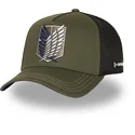 grune-und-schwarze-trucker-kappe-cuerpo-de-exploracion-aot2-sco-attack-on-titan-von-capslab