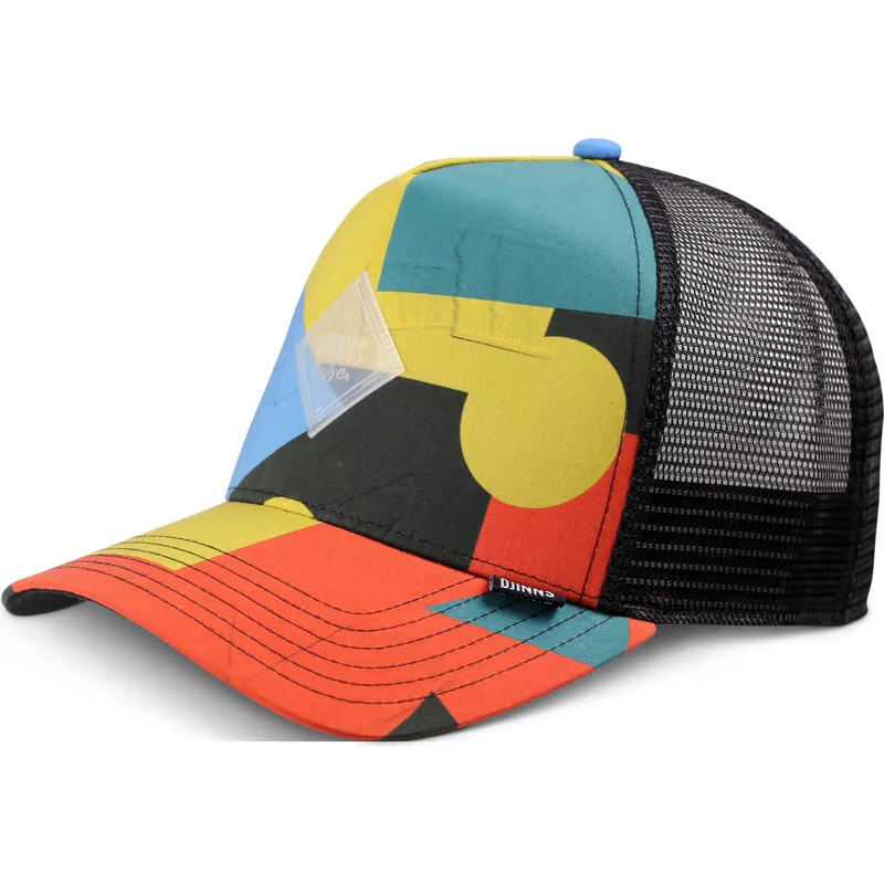 cepur-izliekta-truckeris-daudzkrasains-snapback-geometric-dark-hft-no-djinns