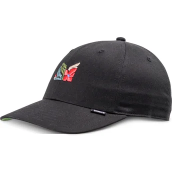 Schwarze verstellbare Curved Cap M-Flowers von Djinns