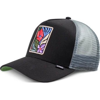 Schwarze Trucker-Kappe M-Flowers HFT von Djinns